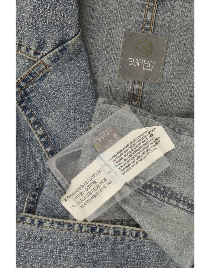 ESPRIT Damen-Jeans-Blazer mit 2 Knöpfen, UK 16, Größe L, Blau, Baumwolle