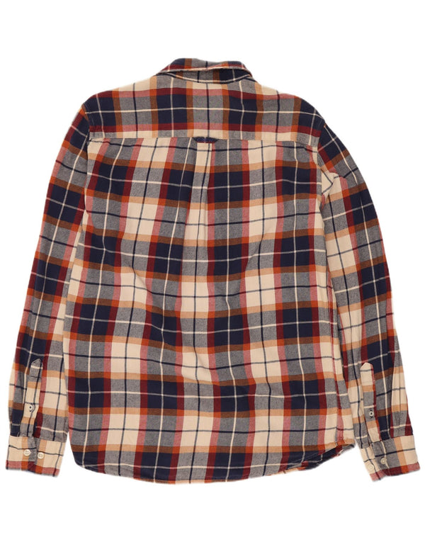 Crew Clothing Herren-Flanellhemd, mittelblau, kariert, Baumwolle