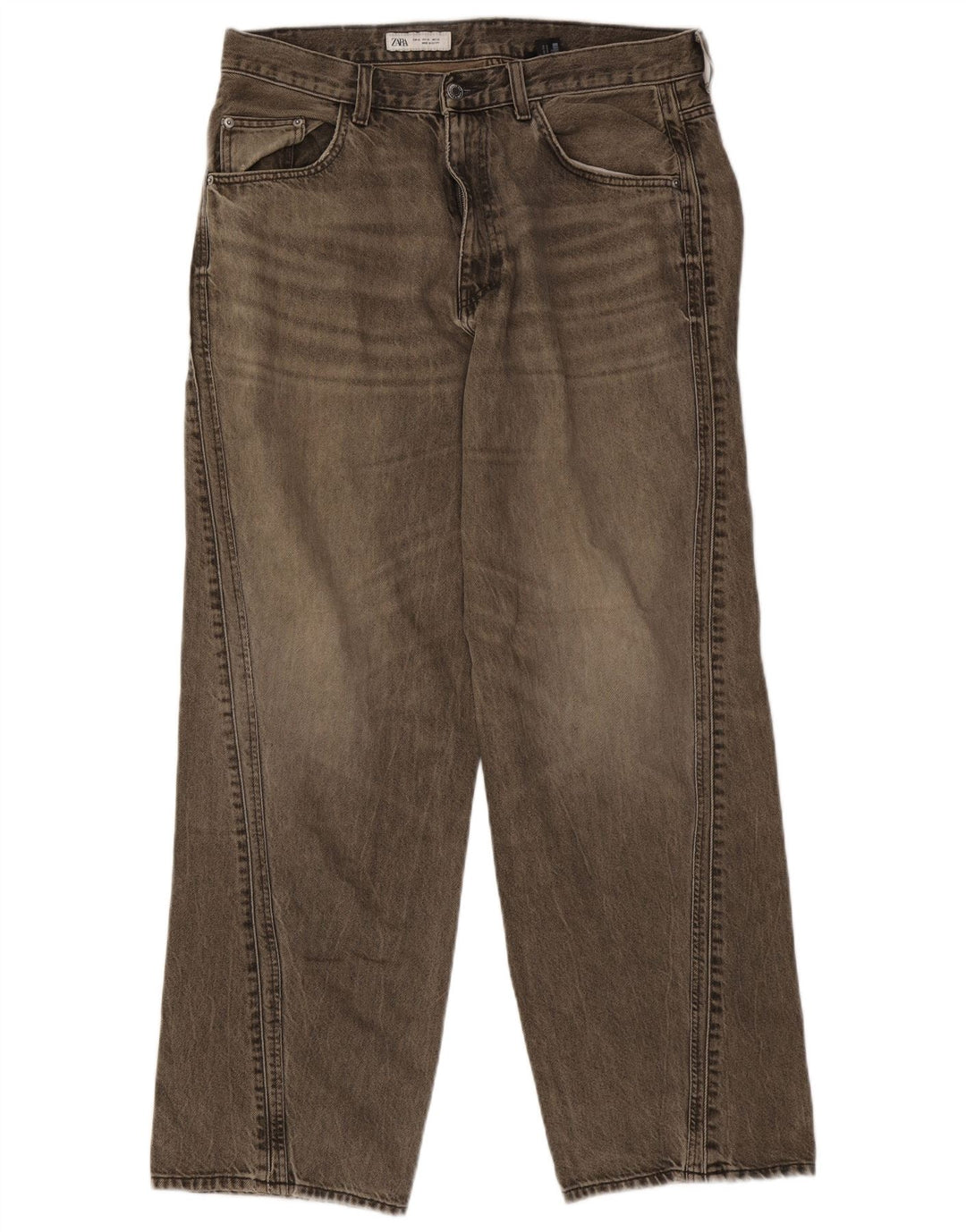 Lose Damenjeans von Zara, EU 42, groß, W32, L32, graue Baumwolle