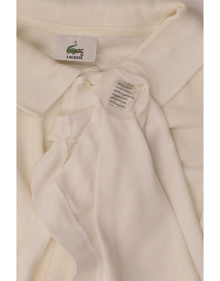 Lacoste Herren-Poloshirt, Größe 5, groß, weiße Baumwolle