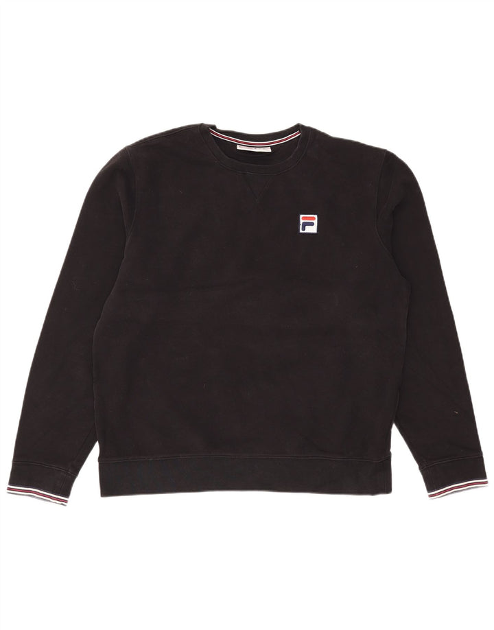 Fila Herren-Sweatshirt-Pullover, mittelschwarz, Baumwolle