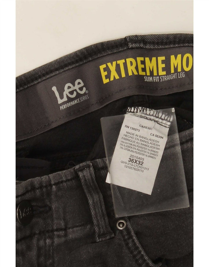 Lee Herren Slim Fit Straight Jeans W36 L32 Graue Baumwolle