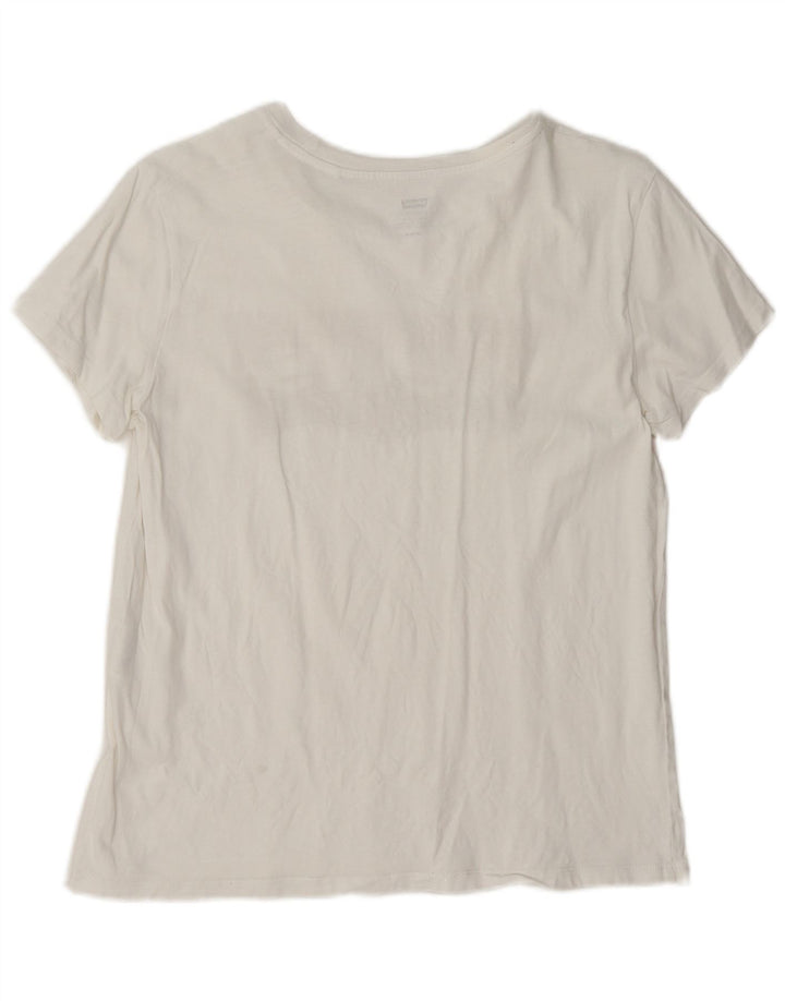 Levi's Damen Grafik-T-Shirt-Oberteil UK 14 Mittelweiß