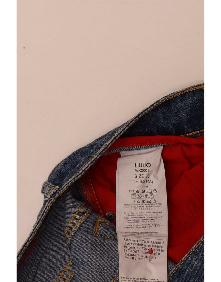 Liu Jo Damen Distressed Slim Jeans W33 L29 Blaue Baumwolle