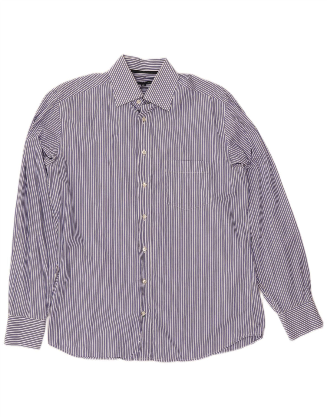 TOMMY HILFIGER Herrenhemd Größe 14 1/2 37 Kleine blaue Nadelstreifen-Baumwolle