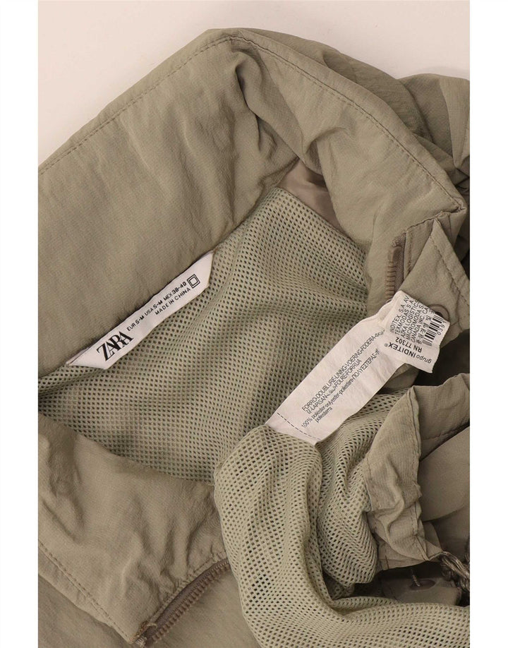 Zara Herren Loose Fit Anorak Jacke UK 36 Small Khaki Polyester