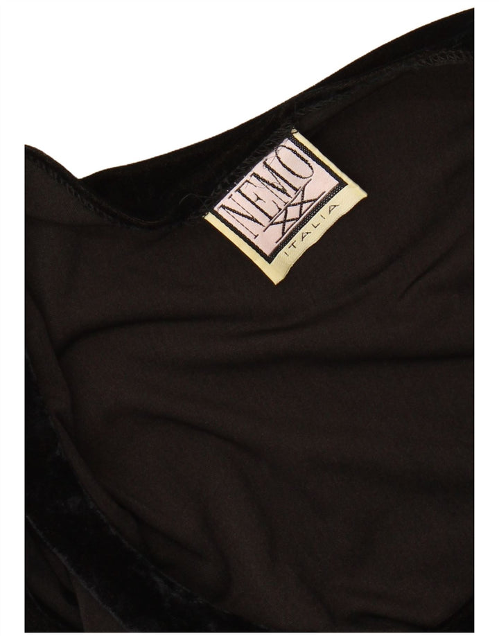 VINTAGE Damen-Body aus Samt, UK 8, Größe S, Schwarz, Acryl