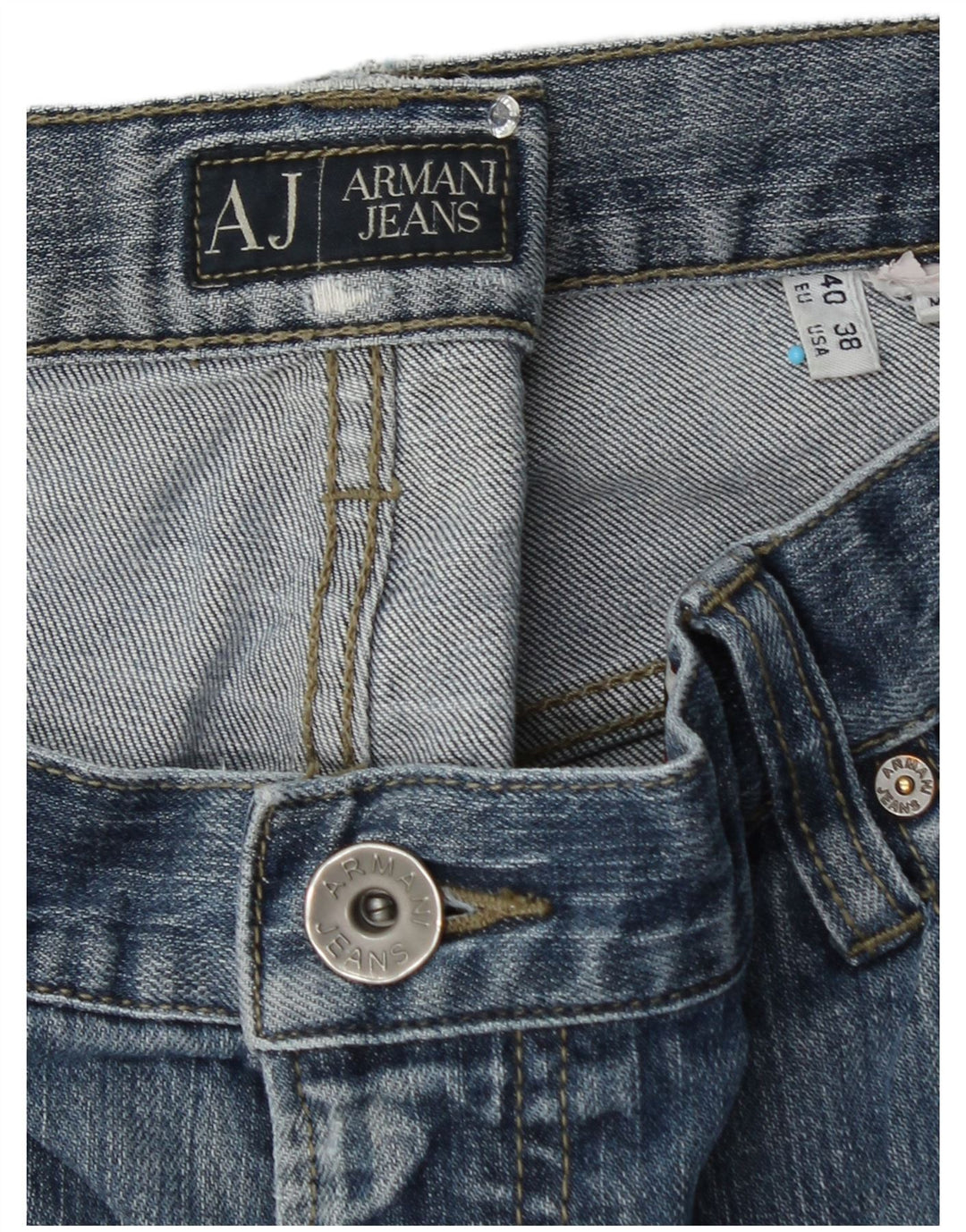 ARMANI Herren Straight Jeans W38 L34 Blau