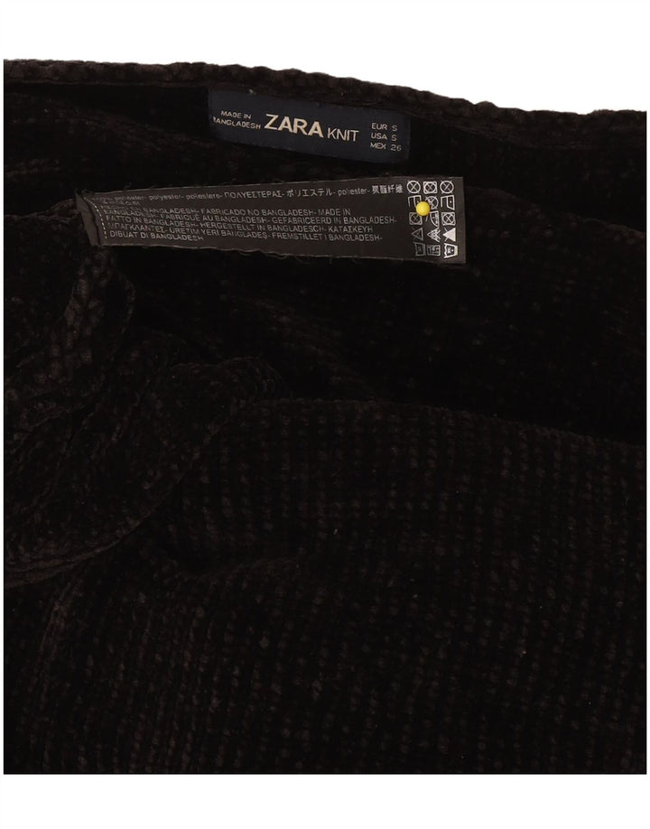 Übergroßer Damen-Pullover mit U-Boot-Ausschnitt von Zara, Gr. 10, Größe S, Schwarz, Polyester