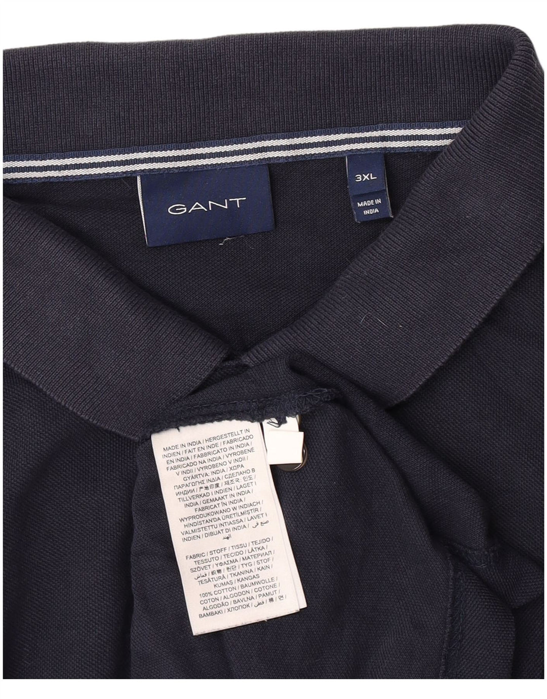 Gant Herren Poloshirt 3XL Marineblau Baumwolle
