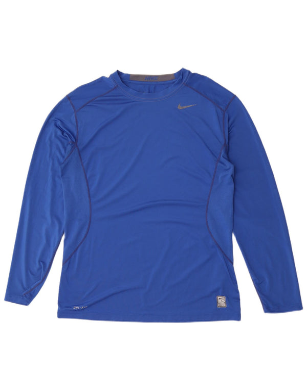 Nike Herren Dri Fit Top Langarm Large Blau Polyester