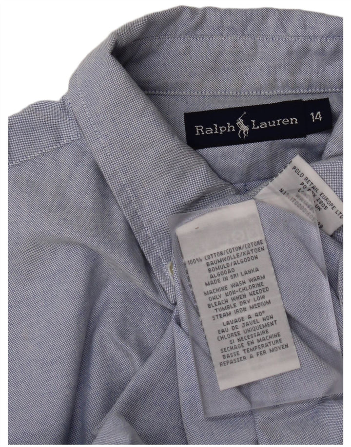 RALPH LAUREN Hemd für Jungen, 13–14 Jahre, blaue Baumwolle