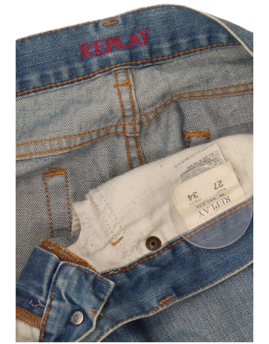 Replay Damen Bootcut Jeans W27 L30 Blaue Baumwolle