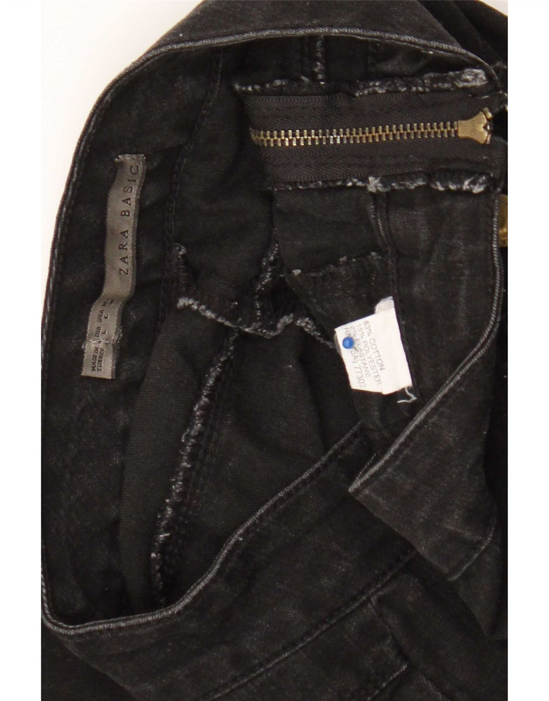 Zara Damen Jegging-Jeans, groß, W30, L29, schwarze Baumwolle