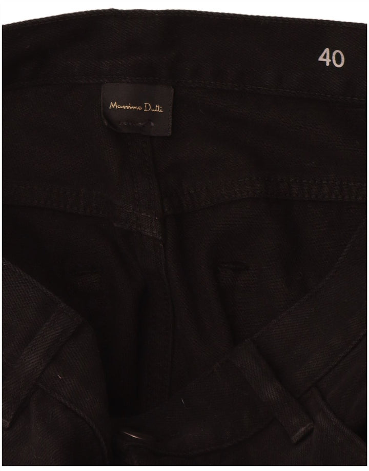 Massimo Dutti Damen High Rise Straight Jeans EU 40 Medium W30 L29 Schwarz
