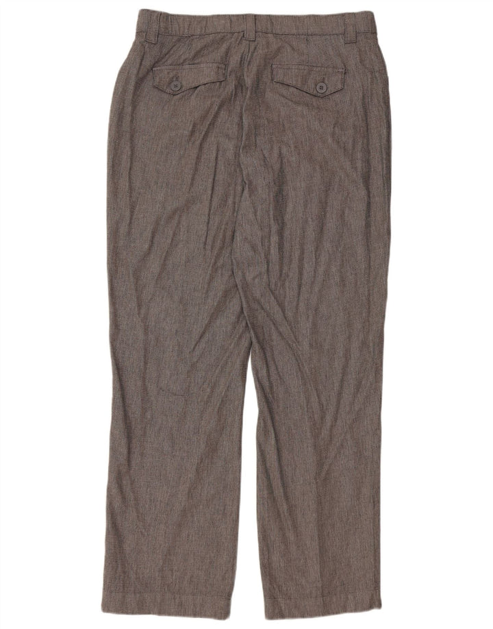 LEE Gerade Damen-Freizeithose, US 12, Größe L, W34, L30, grau karierte Baumwolle