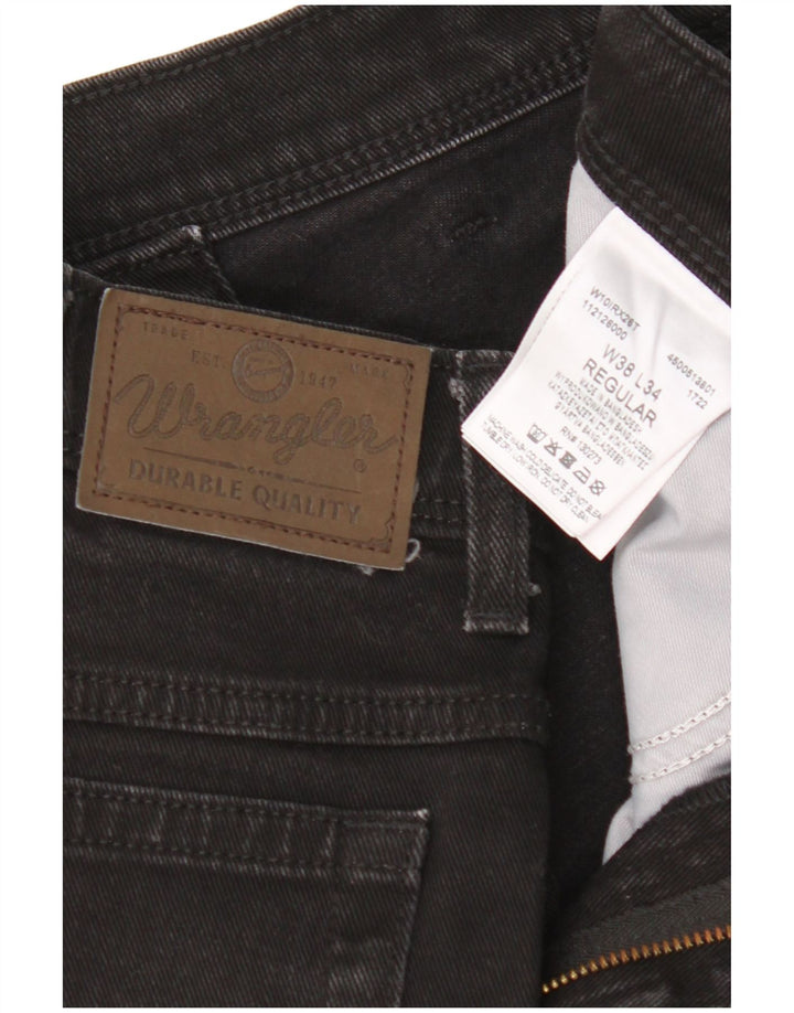 Wrangler Herren-Jeans mit normaler Passform, gerade Passform, W38, L34, schwarze Baumwolle