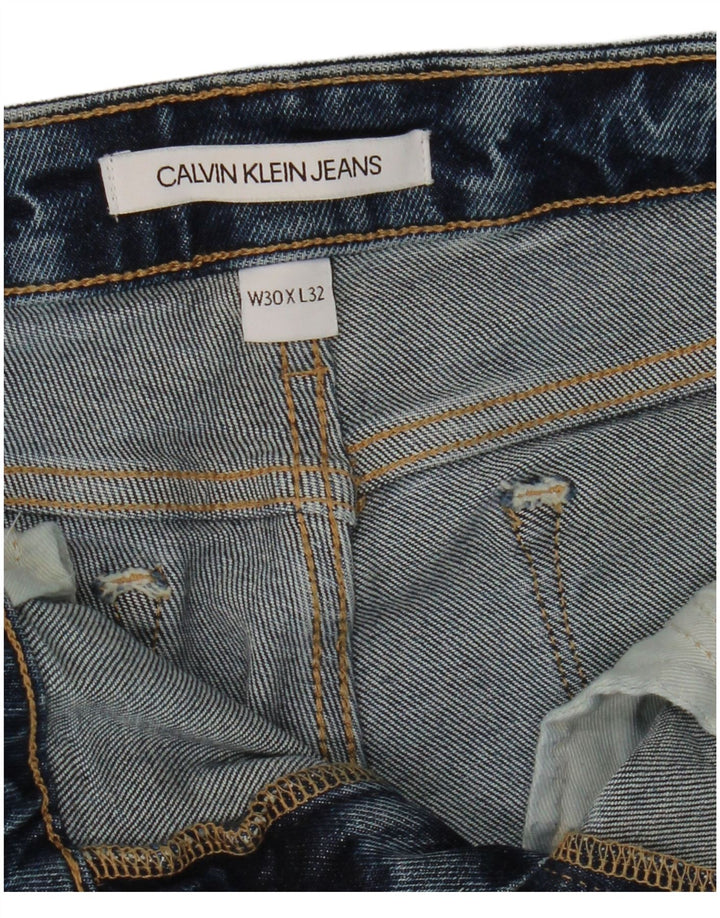 CALVIN KLEIN Herren Distressed Cropped Slim Jeans W30 L25 Blau