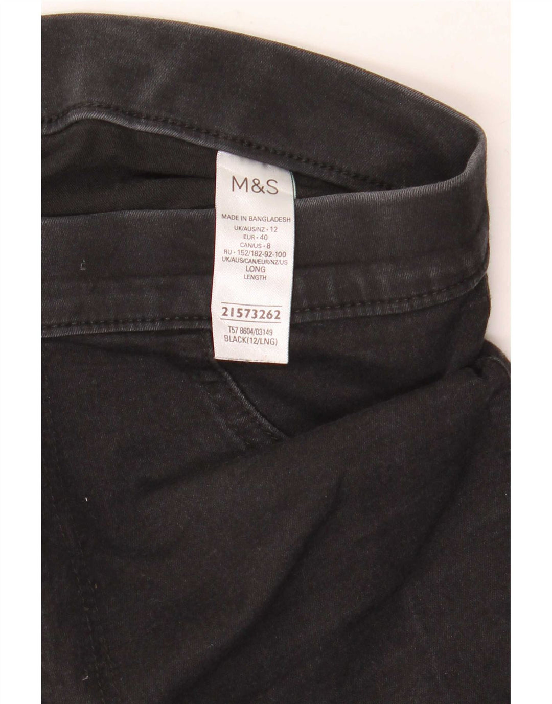 Marks & Spencer Damen Jegging-Jeans UK 12 Medium W30 L30 Schwarze Baumwolle