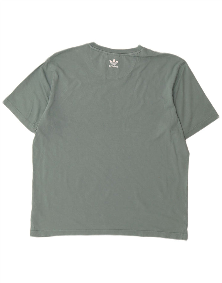 Adidas Herren T-Shirt Top Large Blau Baumwolle
