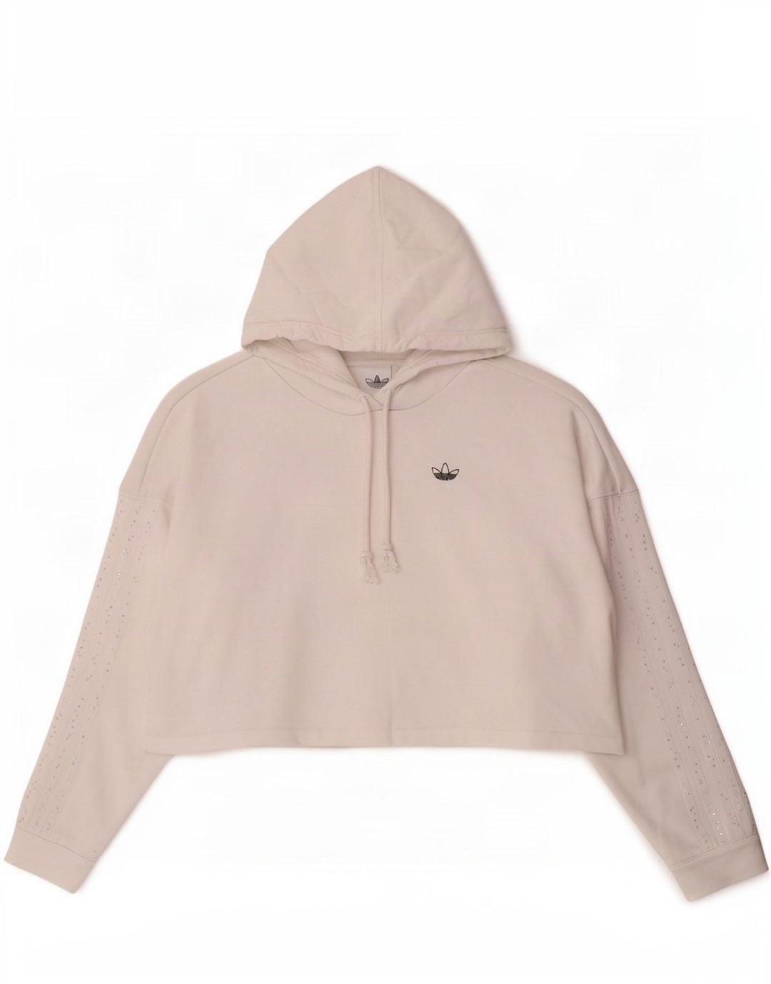 Adidas Damen Crop Oversized Hoodie Pullover UK 8 Small Weiß