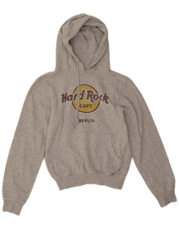 Hard Rock Cafe Damen Berlin Graphic Hoodie Pullover UK 10 Small Grau Baumwolle