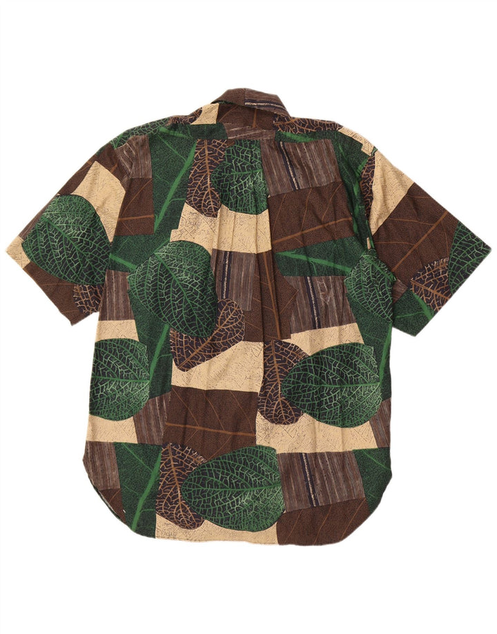 Casucci Herren-Kurzarmhemd, groß, braun, Patchwork