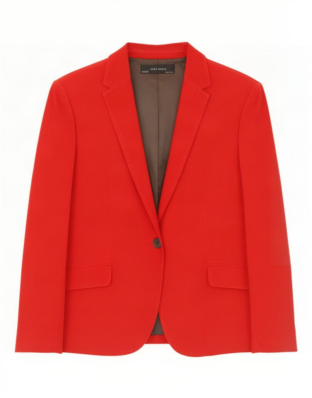 Zara Damen 1-Knopf-Cord-Blazerjacke UK 18 XL Rot