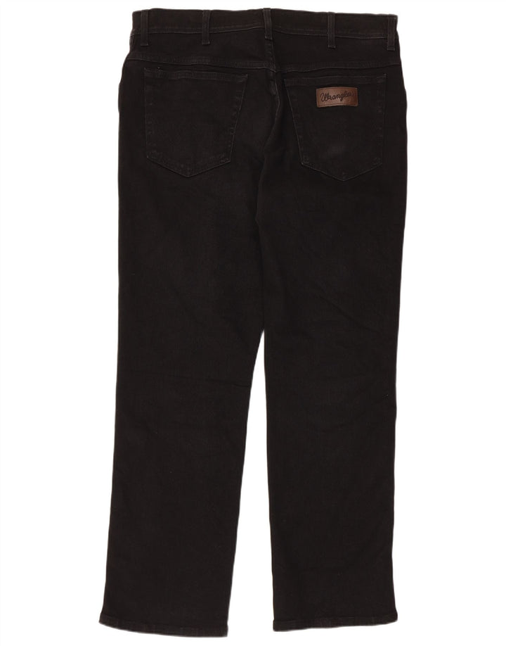 Wrangler Herren Texas Straight Jeans W36 L30 Schwarze Baumwolle
