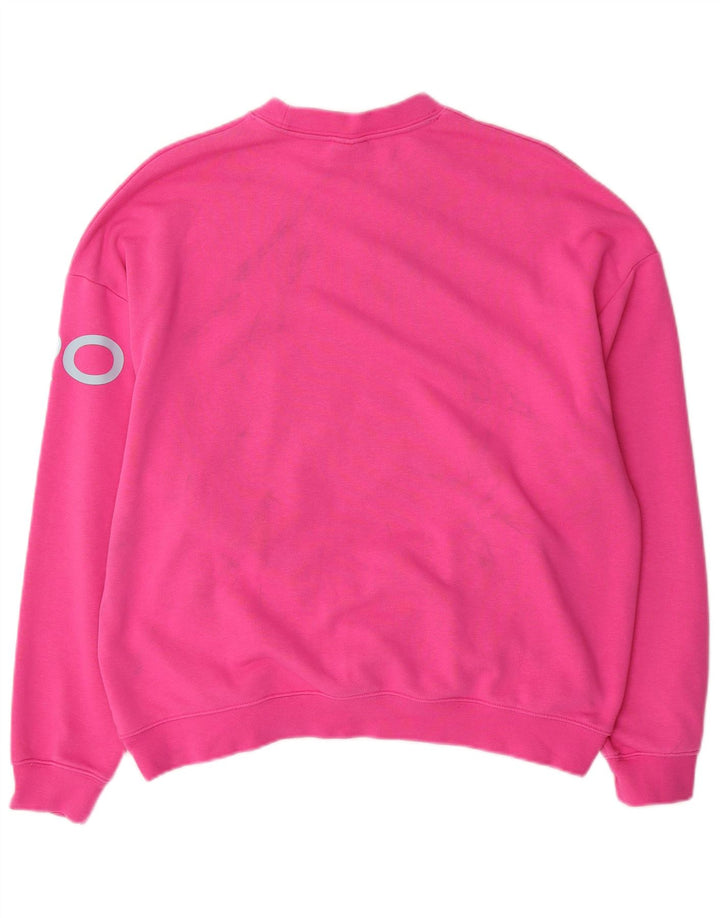 Nike Womens Graphic Oversized Sweatshirt Pullover UK 14 Mittelrosa Baumwolle
