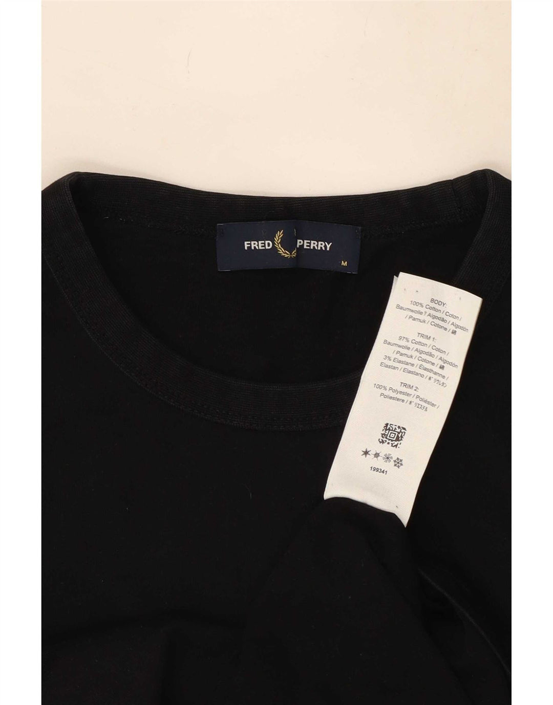 Fred Perry Herren Grafik-T-Shirt-Oberteil aus mittelschwarzer Baumwolle