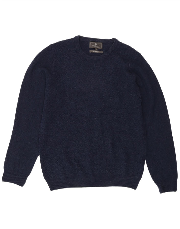 Marks & Spencer Herren-Pullover mit Rundhalsausschnitt, reguläre Passform, Größe S, Marineblau