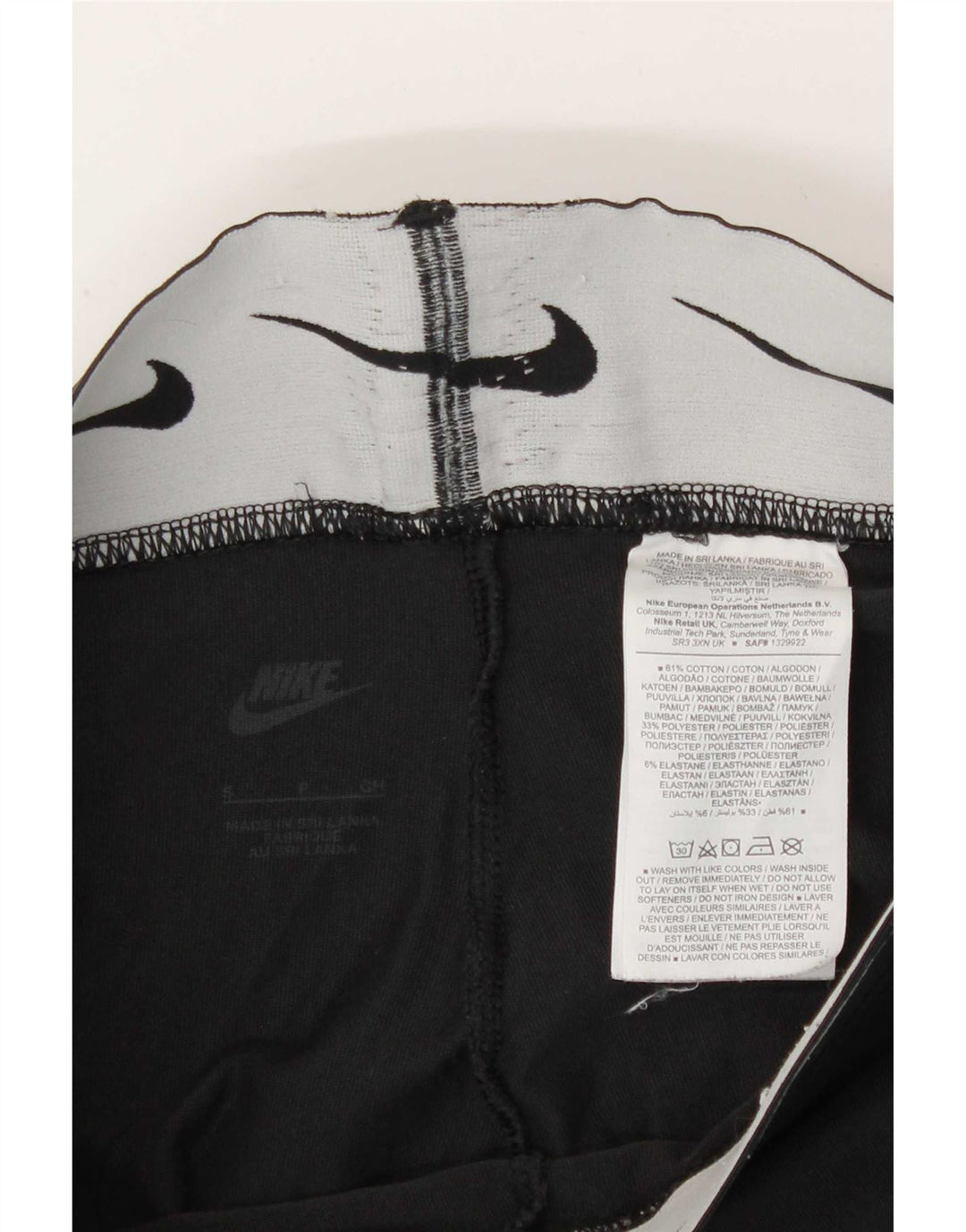 Nike Womens Graphic Leggings UK 8 Small Schwarz Baumwolle