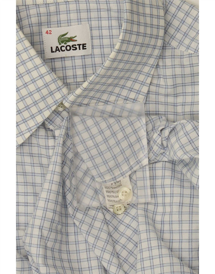 Lacoste Herrenhemd, Größe 42, groß, blau kariert, Baumwolle