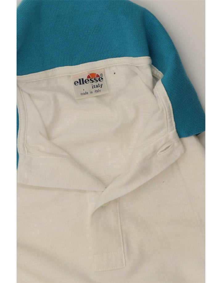 Ellesse Herren Rugby-Poloshirt, groß, weiß, geometrisch