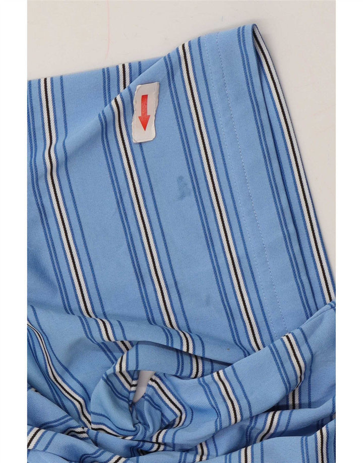 Adidas Herren-Poloshirt, groß, blau gestreift, Polyester