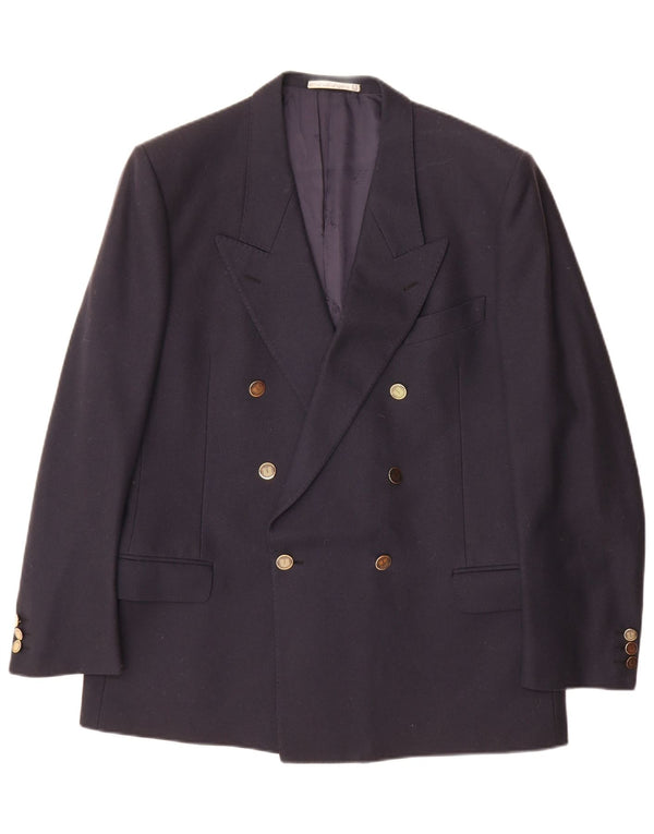 Emanuel Ungaro Herren Zweireiher Blazer Jacke UK 42 XL Marineblau