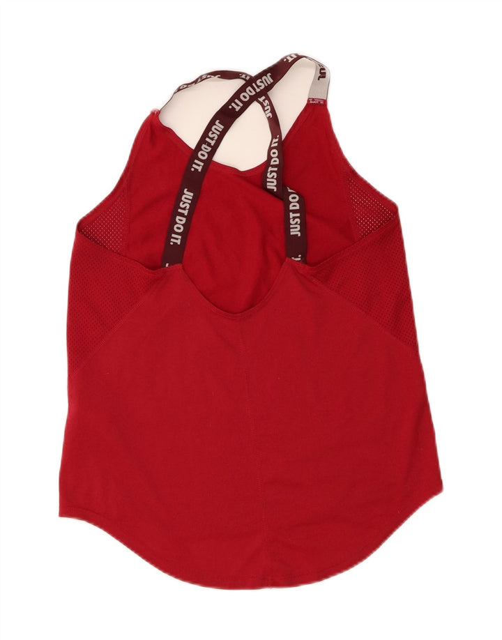 Nike Damen Dri Fit Weste Top UK 12 Mittelrotes Polyester