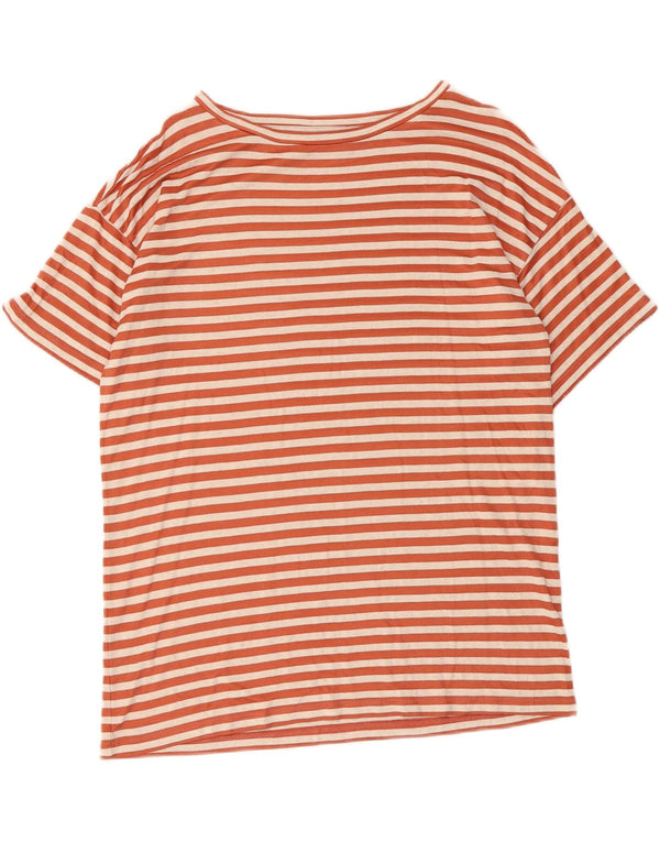 Max Mara Freizeit-T-Shirt-Oberteil für Damen, UK 14, Größe L, Kastanienbraun gestreift
