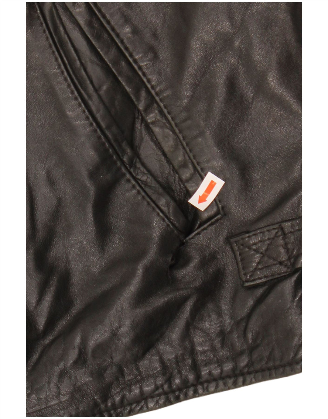 VINTAGE Damen Lederjacke IT 54 3XL Schwarz