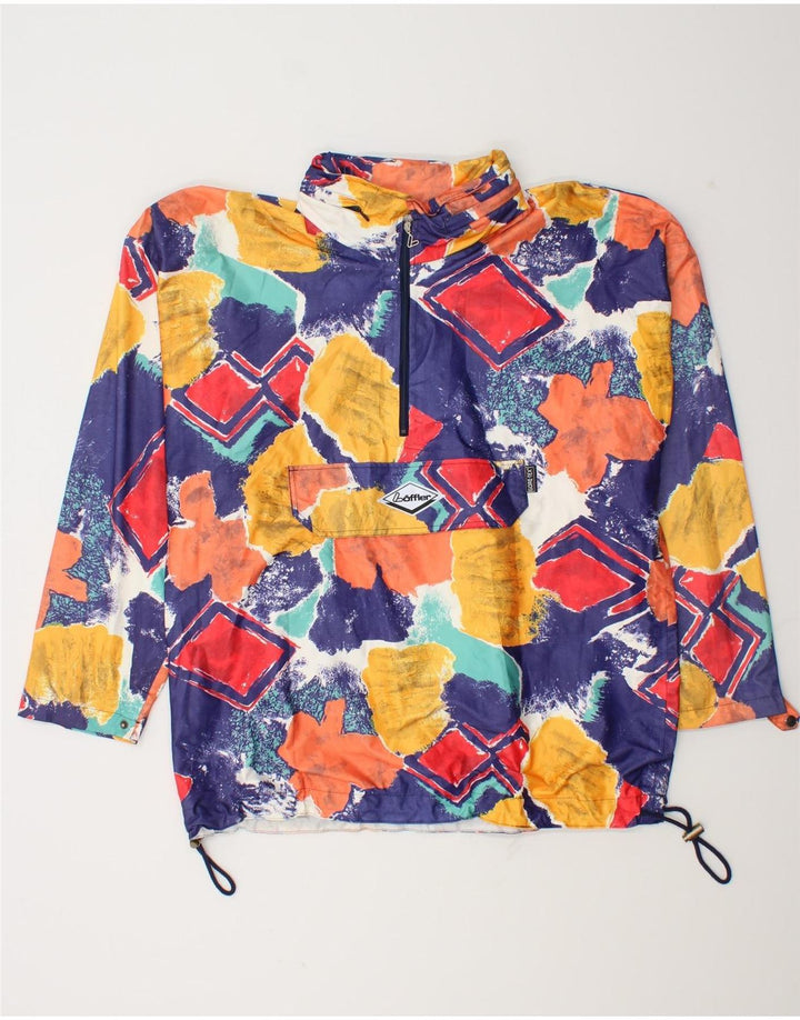 Loffler Herren-Regenjacke mit Kapuze, UK 38, mittel, mehrfarbig, geometrisch