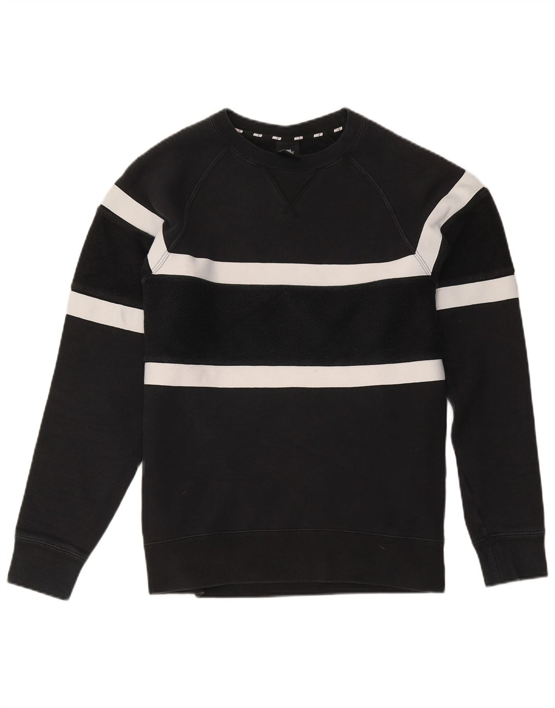 Nike Herren-Sweatshirt, Pullover, Größe S, Schwarz, Colourblock-Baumwolle