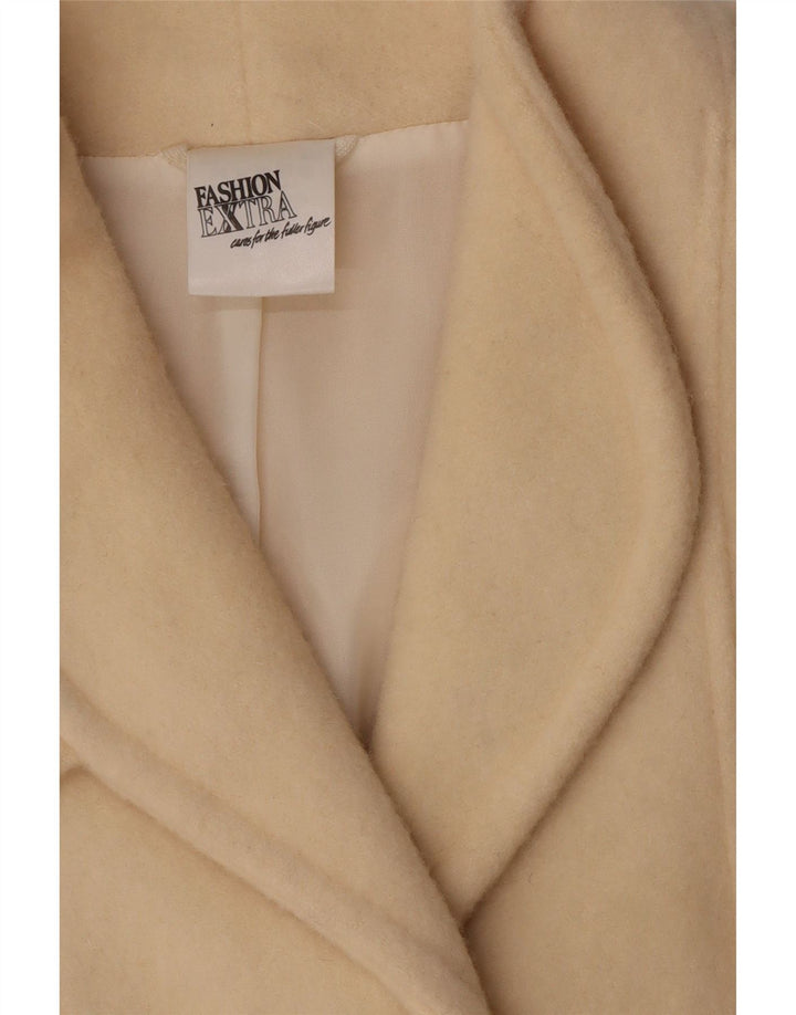 Vintage Damen Mantel UK 14 Große Beige Schurwolle