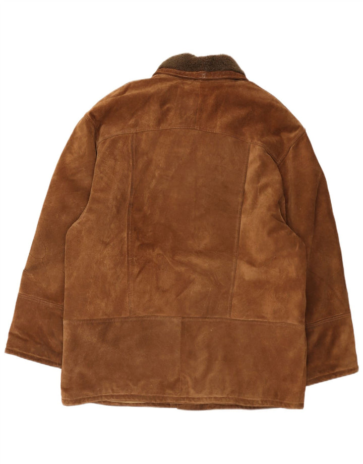 Vintage Herren Wildlederjacke UK 44 2XL Braunes Leder