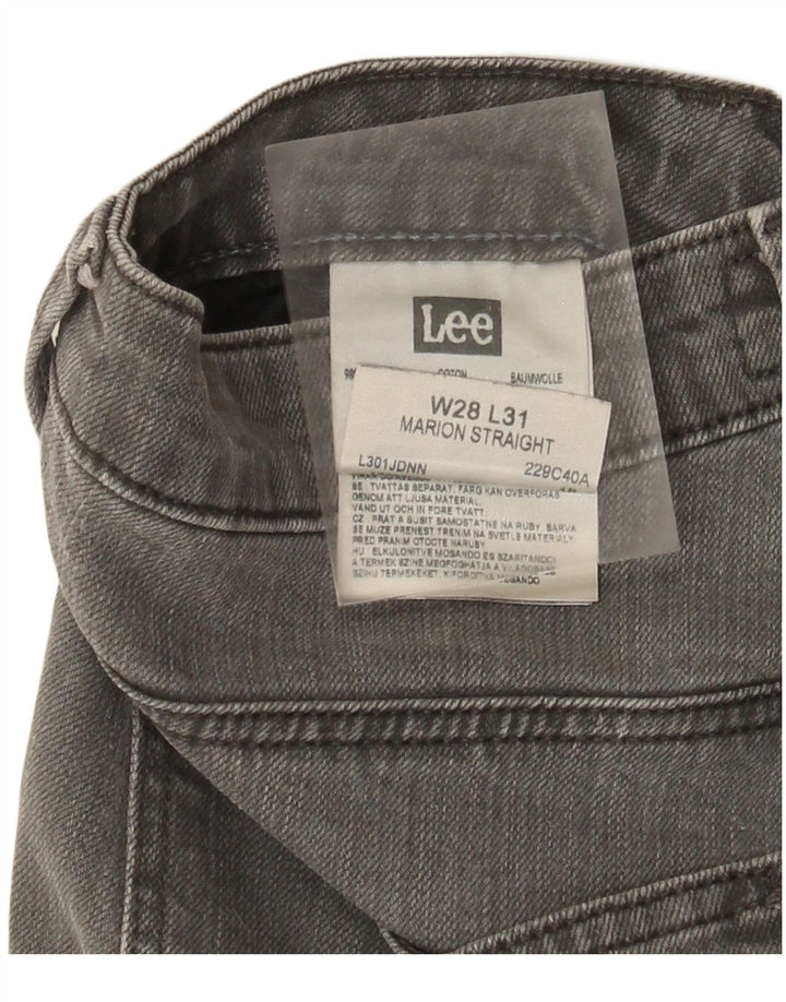 Lee Damen Marion Straight Jeans W28 L31 Graue Baumwolle