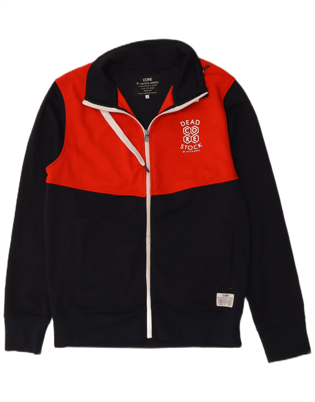 Jack & Jones Herren-Trainingsanzug-Top-Jacke, groß, Marineblau, Farbblock