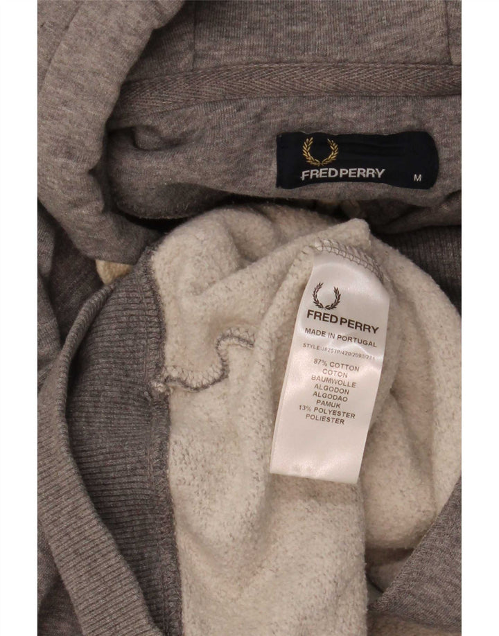 Fred Perry Herren-Kapuzenpullover mit Reißverschluss, mittelgraue Baumwolle