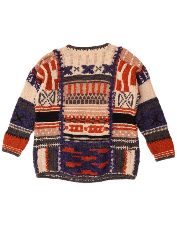 Studio MB Damen-Pullover mit Rundhalsausschnitt, Gr. 14, groß, mehrfarbig, Retro