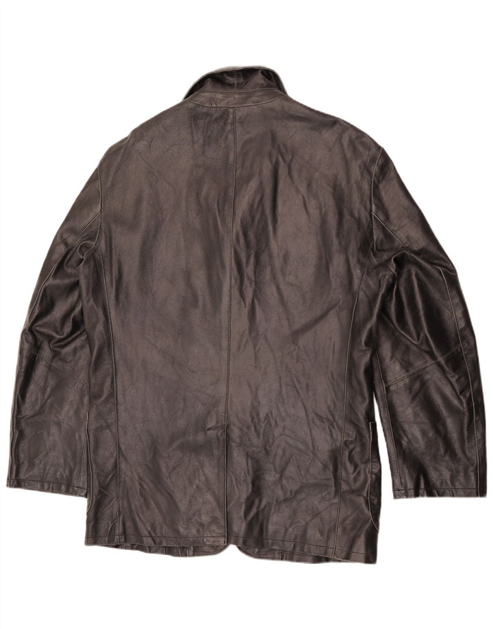 Vintage Damen Lederjacke UK 18 XL Schwarzes Leder