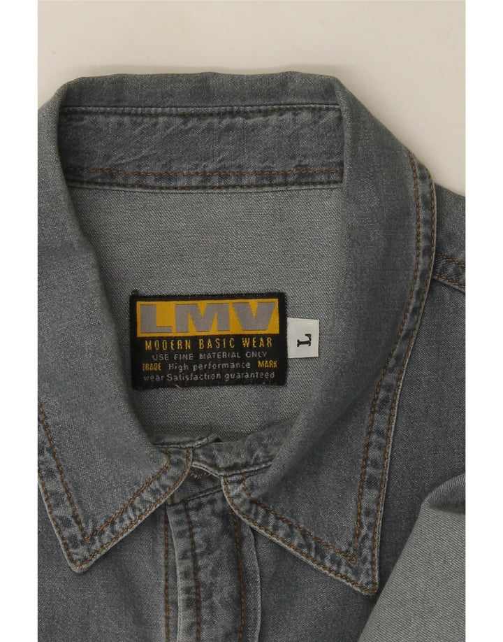 Vintage Herren Jeanshemd Groß Blau